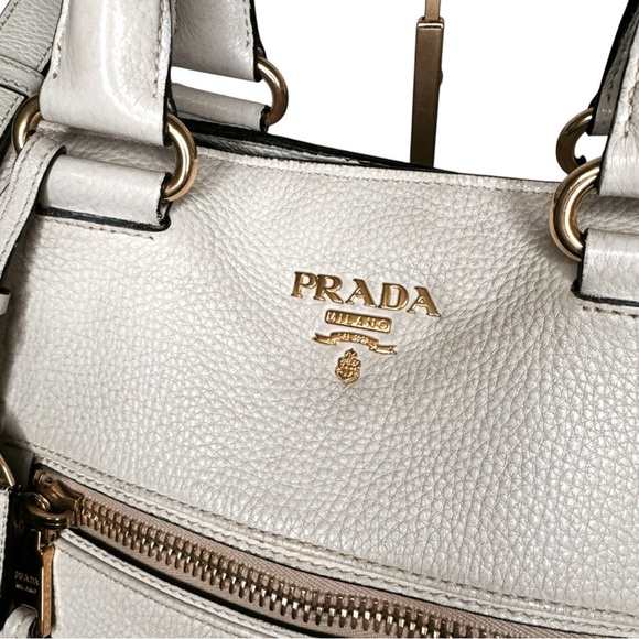 Prada Vitello Daino Front Pocket Shopping Bag in Ivory – Rare & Discontinued - Picture 10 of 17